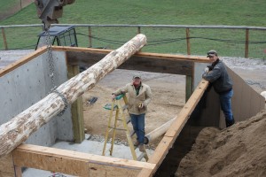 Setting the main beam during construction